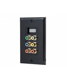 Monoprice - Recessed HDMI Wall Plate, with 1* HDMI F/F Adapter & 6 RCA Connector, Gold Plated BLACK