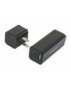 Monoprice - 2-in-1 Wall Charger and External Battery Pack for iPad®, iPhone®, iPod®, and other USB Mobile Devices (3000mAh, 1A) - Black