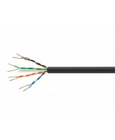 Monoprice 1000FT 23AWG Cat6 550MHz STP Solid, Bulk Ethernet Cable, Direct Burial - Black - GENERIC