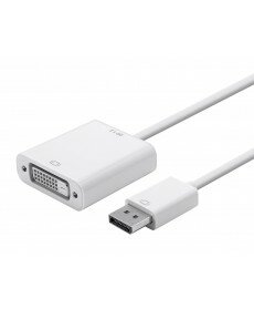 Monoprice - DisplayPort 1.2a to DVI Active Adapter, White
