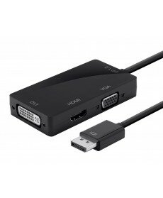 Monoprice - DisplayPort 1.2a to 4K HDMI®, Dual Link DVI, and VGA Passive Adapter, Black