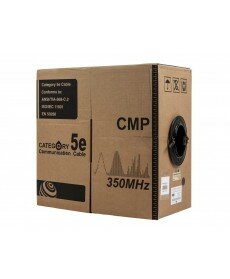 Monoprice - 1000FT 24AWG Cat5e 350MHz UTP Solid, Plenum (CMP), Bulk Ethernet Bare Copper Cable - Black - GENERIC