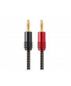 Monoprice - Affinity™ Premium 14AWG Braided Speaker Wire with Gold Plated Banana Plug Connectors - 10ft