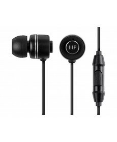 Monoprice - Large-Driver Earphones with In-line Microphone, Black