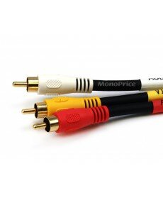Monoprice 3ft Triple RCA Stereo Video Dubbing Composite Cable (3 x RG59U)