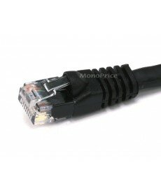 Monoprice 1FT 24AWG Cat6 550MHz UTP Ethernet Bare Copper Network Cable - Black