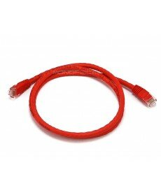 Monoprice 3FT 24AWG Cat6 500MHz Crossover Bare Copper Ethernet Network Cable - Red