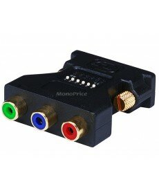Monoprice DVI-I Male to 3 RCA Component Adapter w/ DIP Switch for ATI Video Cards (Gold Plated)