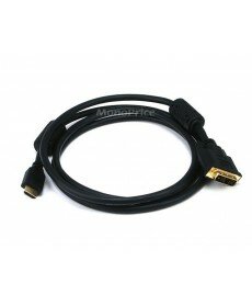 Monoprice 6ft 28AWG HDMI DVI Cable w / Ferrite Cores - Black