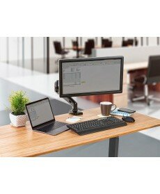 Single Monitor Adjustable Gas Spring Desk Mount, For Smaller Screens Up to 27 in
