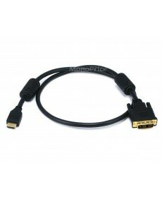 Monoprice - 3ft 28AWG High Speed HDMI® to Adapter DVI Cable w / Ferrite Cores - Black