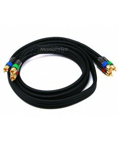 Monoprice 6ft 18AWG CL2 Premium 3-RCA Component Video Coaxial Cable (RG-6/U) - Black