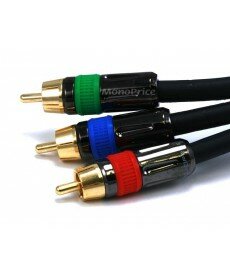 Monoprice 50ft 18AWG CL2 Premium 3-RCA Component Video Coaxial Cable (RG-6/U) - Black