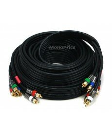 25ft 18AWG CL2 Premium 5-RCA Component Video/Audio Coaxial Cable (RG-6/U) - Black