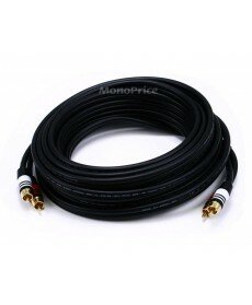 Monoprice 25ft Premium 2 RCA Plug/2 RCA Plug M/M 22AWG Cable - Black 