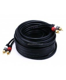 Monoprice 35ft Premium 2 RCA Plug/2 RCA Plug M/M 22AWG Cable - Black