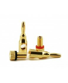 Monoprice - 1 Pair Of High-Quality Gold Plated Speaker Banana Plugs, Open Screw Type