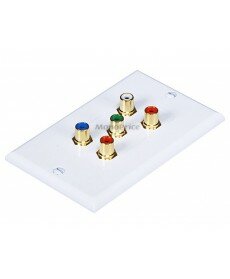 Monoprice 5 RCA Component Two-Piece Inset Wall Plate (RGB + Audio) - Coupler Type