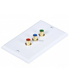 Monoprice 3 RCA Component Two-Piece Inset Wall Plate (RGB) - Coupler Type