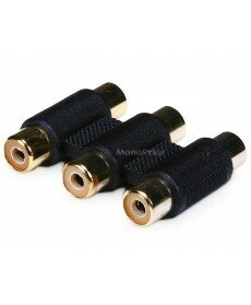 3-RCA Coupler for Component Video Cable Extension - Single Color Monoprice