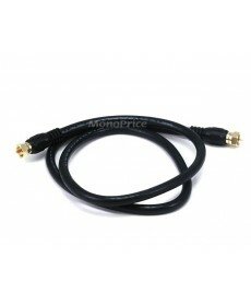 3ft RG6 (18AWG) 75Ohm, Quad Shield, CL2 Coaxial Cable with F Type Connector 