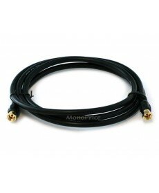 Monoprice 6ft RG6 (18AWG) 75Ohm, Quad Shield, CL2 Coaxial Cable with F Type Connector - Black