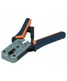 Monoprice - 3 Ways Modular Plug Crimps, Strips, and Cuts Tool with Ratchet [HT-L2182R]