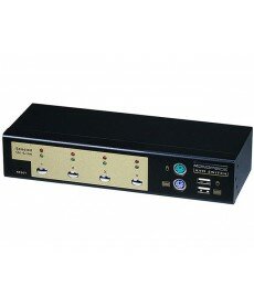 Monoprice - 4-Port USB PS2 Combo KVM Switch with Cables - Retail