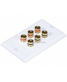 High Quality Banana Binding Post Two-Piece Inset Wall Plate for 3 Speakers - Coupler Type