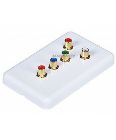 Monoprice 5 RCA Component Wall Plate (RGB + Audio) - Coupler Type