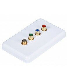 Monoprice 3 RCA Component / F Connector Wall Plate (RGB Component + F Connector) - Coupler Type