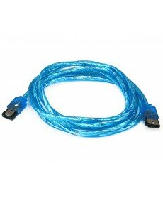 Monoprice - 6ft SATA External Round Cable - eSATA to eSATA (Type I to Type I) - UV Blue
