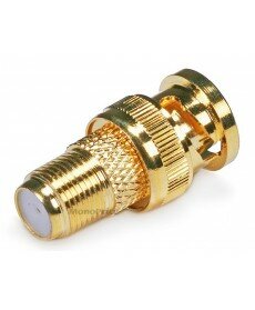 Monoprice BNC Male to F Female Adaptor - Gold Plated