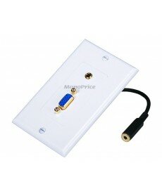 Monoprice VGA / 3.5mm Stereo Audio Wall Plate (Gold Plated)