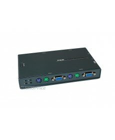 Monoprice - 4 Port PS2 type KVM Switch w/(4)sets of KVM cables