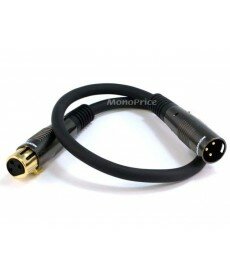 Monoprice 1.5ft Premier Series XLR Male to XLR Female 16AWG Cable (Gold Plated) [Microphone & Interconnect]