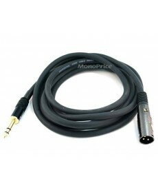 Monoprice 10ft Premier Series XLR Male to 1/4inch TRS Male 16AWG Cable (Gold Plated)