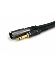 Monoprice 15ft Premier Series XLR Male to 1/4inch TRS Male 16AWG Cable (Gold Plated)