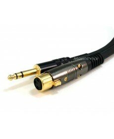 Monoprice 1.5ft Premier Series XLR Female to 1/4inch TRS Male 16AWG Cable (Gold Plated)