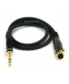 3ft Premier Series XLR Female to 1/4inch TRS Male 16AWG Cable (Gold Plated)