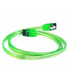 Monoprice - 36inch SATA 6Gbps Cable w/Locking Latch - UV Green