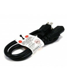 Monoprice - 2ft 16AWG Power Cord Cable w/ 3 Conductor PC Power Connector Socket (C13/5-15P) - Black