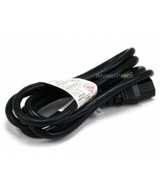 Monoprice 6ft 16AWG Power Cord Cable w/ 3 Conductor PC Power Connector Socket (C13/5-15P) - Black