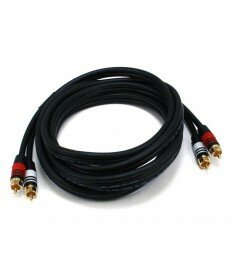 Monoprice - 10ft Premium 2 RCA Plug/2 RCA Plug M/M 22AWG Cable - Black