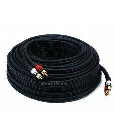 Monoprice 100ft Premium 2 RCA Plug/2 RCA Plug M/M 22AWG Cable - Black