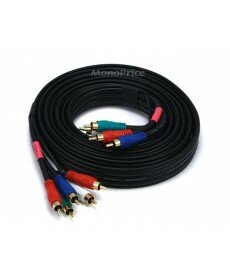 Monoprice 10ft 22AWG 5-RCA Component Video/Audio Coaxial Cable (RG-59/U) - Black
