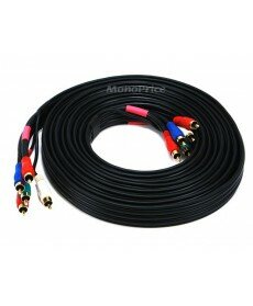 Monoprice 15ft 22AWG 5-RCA Component Video/Audio Coaxial Cable (RG-59/U) - Black