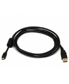 Monoprice USB 2.0 A MAle to Mini B 2.0 Cable - 5-Pin, 28/24AWG, Gold Plated, Black, 3ft