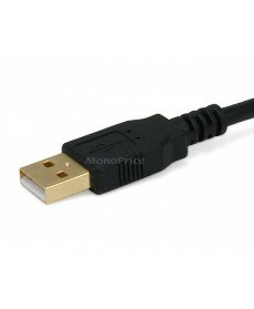 Monoprice 1.5ft USB 2.0 A Male to Mini-B 4pin Male 28/24AWG Cable w/ Ferrite Core (Gold Plated)