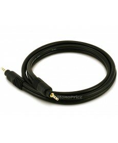 Monoprice 3ft Premium 3.5mm Stereo Male to 3.5mm Stereo Male 22AWG Cable (Gold Plated) - Black